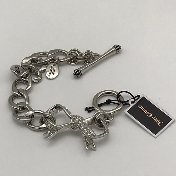 NWT JUICY COUTURE PAVE BOW STARTER TOGGLE BRACELET - Picture 3 of 7